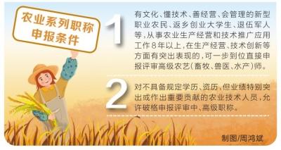 今年起，河南省农业系列职称按新条件申报评审