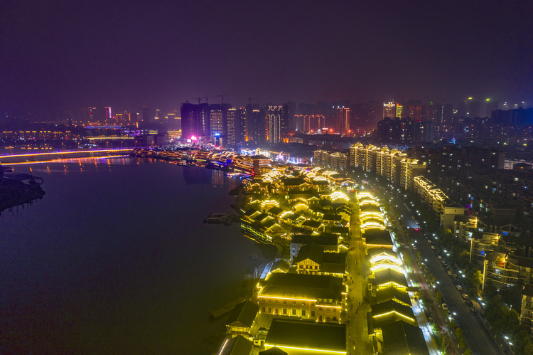 航拍常德夜景