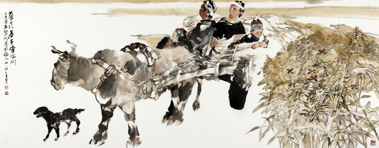 苍茫暮色染瑶乡240x91cm 2019年