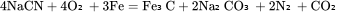 \rm{4NaCN+4O₂+3Fe=Fe₃C+2Na₂CO₃+2N₂+CO₂}