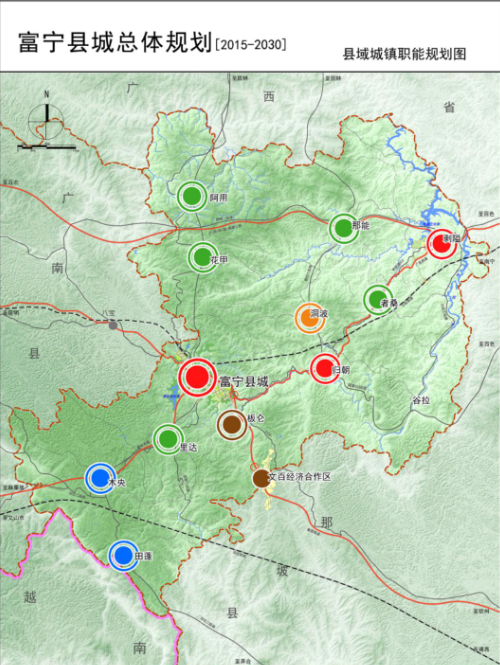 位置境域富宁县隅于云南省东南部,文山壮族苗族自治州东陲,东接广西