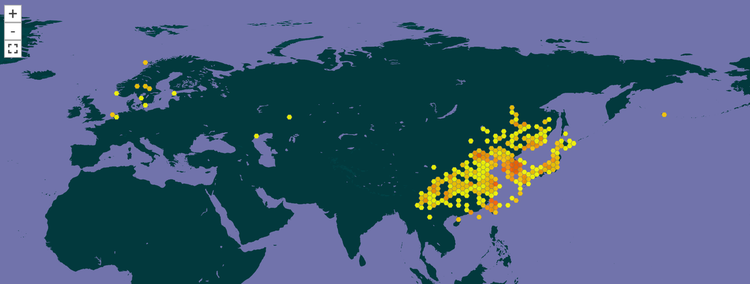 1800-2022年黄喉鹀的世界分布地标图.png