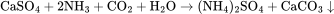 \rm CaSO_4+2NH_3+CO_2+H_2O\rightarrow (NH_4)_2SO_4+CaCO_3\downarrow