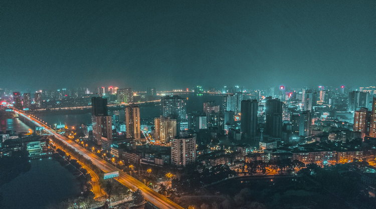 常德夜景调色前后