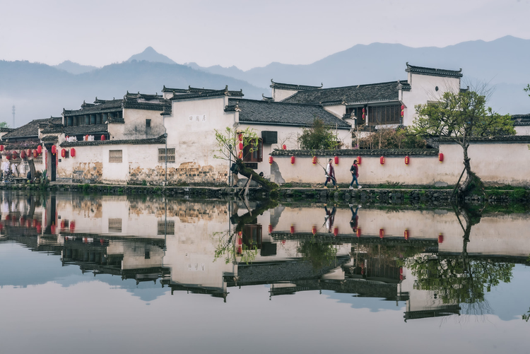 宏村，2016年3月30日安徽黄山市黟县宏村。