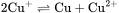 \rm{2Cu^{+}\rightleftharpoons Cu
+Cu^{2+}}
