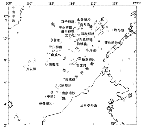 南沙群岛海区珊瑚礁分布图.png