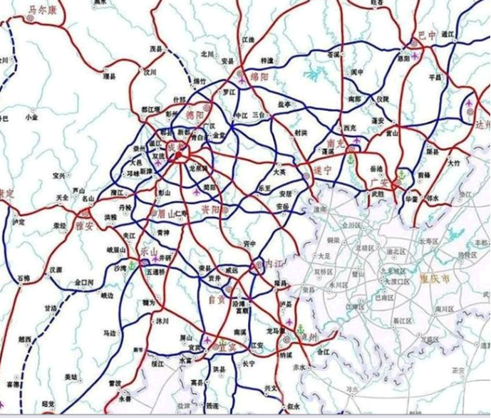 四川高速公路网规划路线方案（8横8纵）