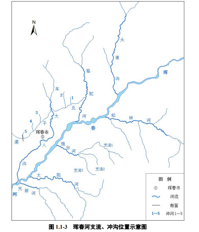 珲春市区珲春河各支流及冲沟位置.png