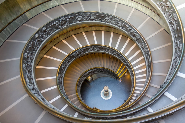 梵蒂冈博物馆的螺旋楼梯Spiral stairs in the Vatican museum