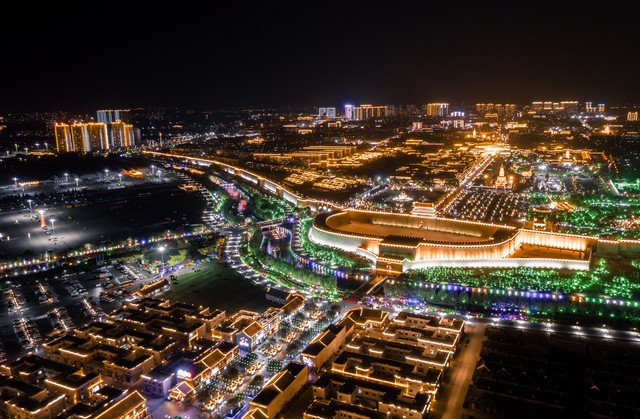 石家庄正定古城南城门夜景