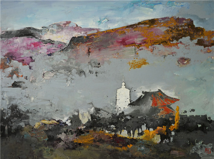 夏军《故城残影》（2015）布面油彩120cmx90cm