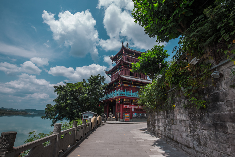 初夏的四川南充市蓬安县周子古镇-嘉陵江上最后的码头古镇（司马相如故里）