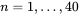 n=1,...,40