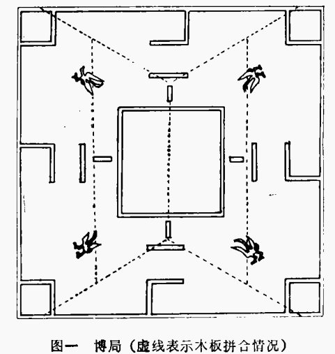 西汉黑漆朱绘六博具