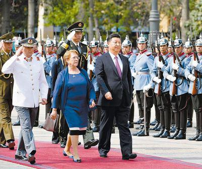 巴切莱特总统和习近平主席