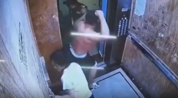 4·5海口男子殴打女友被保安制止事件