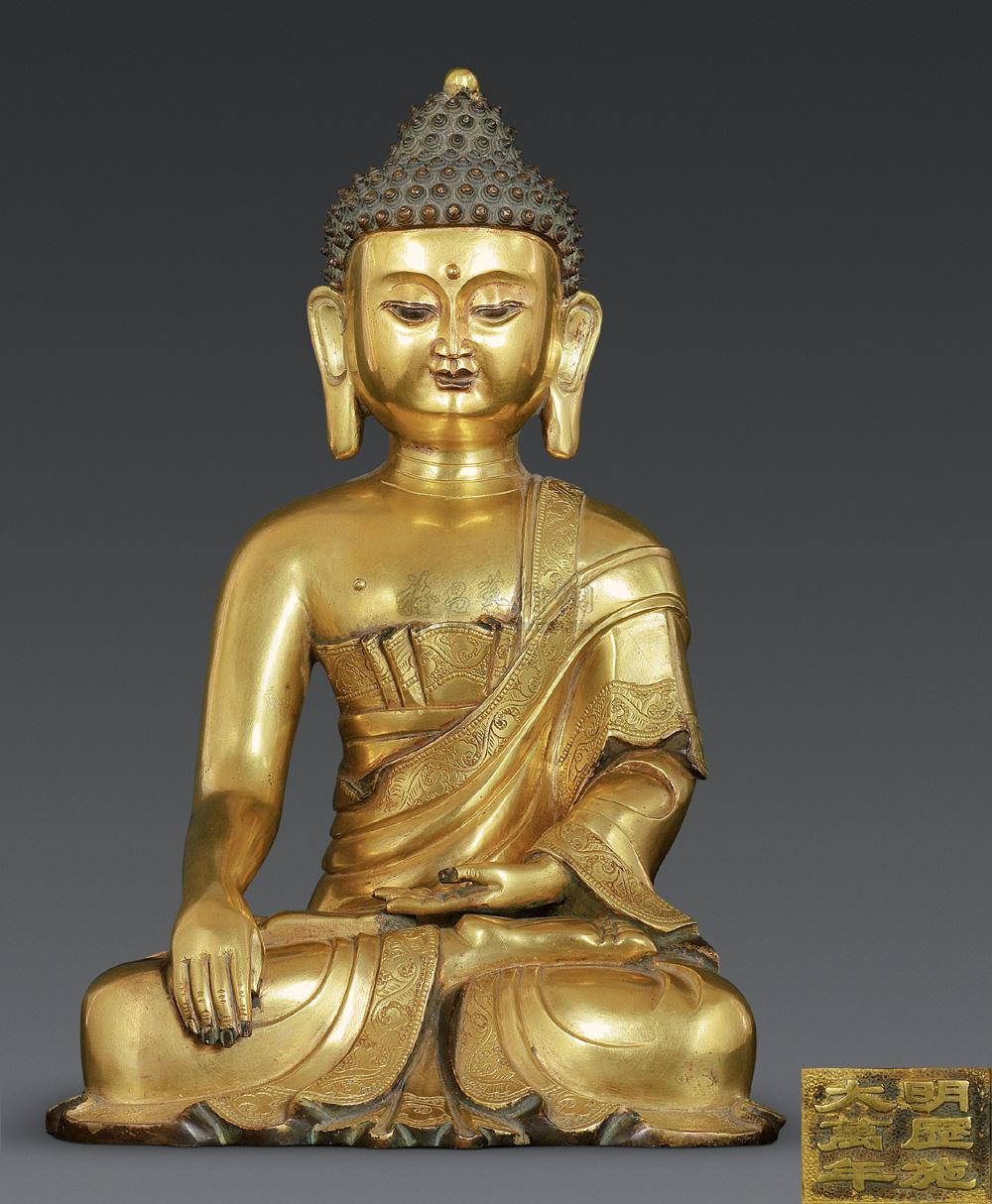 铜鎏金释迦牟尼像