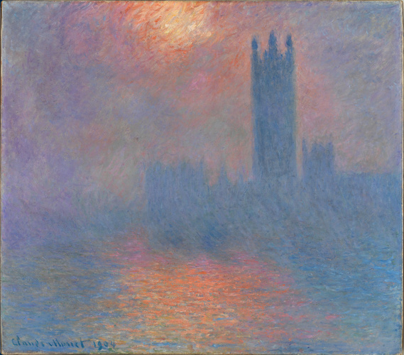 Londres, le Parlement. Trouée de soleil dans le brouillard.jpeg