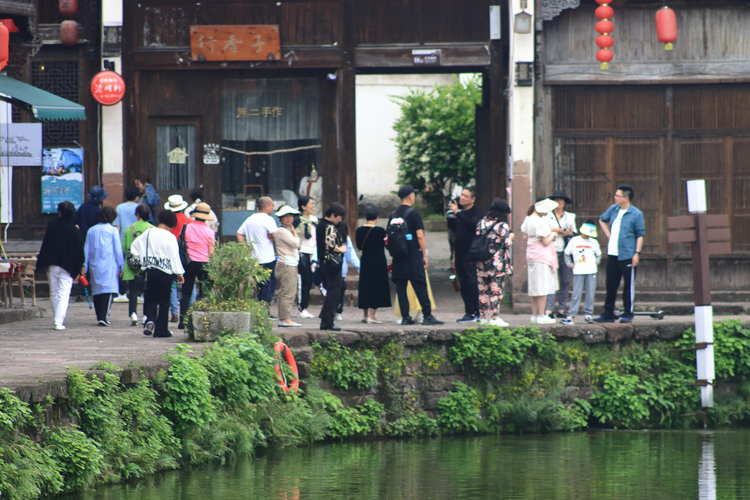 浙江兰溪：诸葛八卦村春色正好 引众多游人参观.jpg