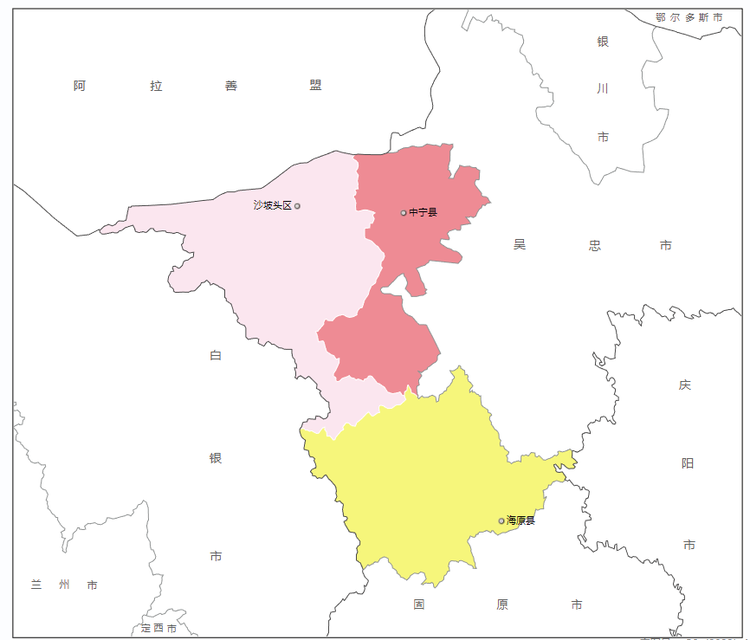 北纬37°9′~37°50′之间,东临利通区,青铜峡市,西依中卫城区,南接