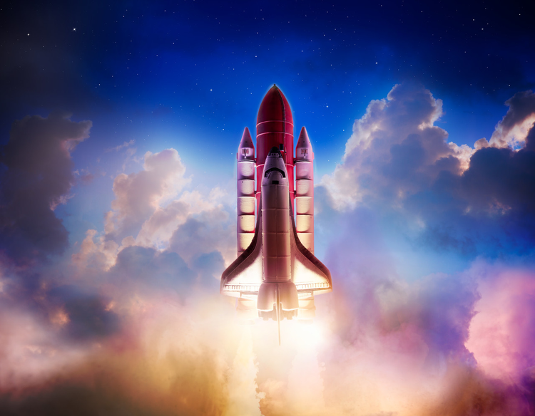 天空中的航天飞机Space shuttle in the sky