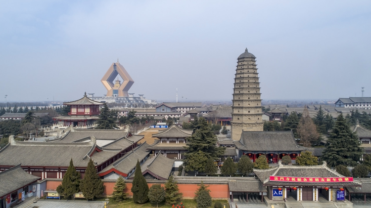 法门寺，陕西扶风，航拍