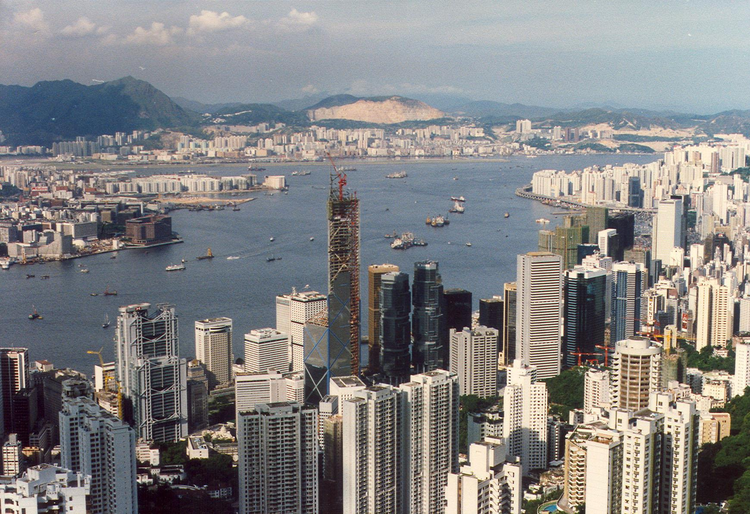 正在兴建的中银大厦（1988年）