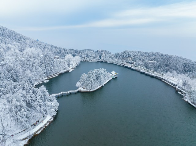 江西省九江市庐山5A风景区冬季雪景风光