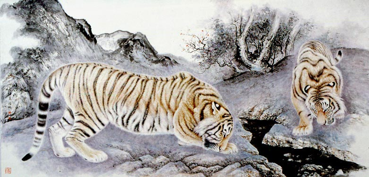 杨恒林画虎作品精选