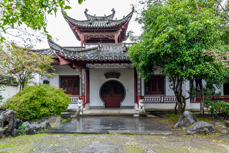 徽派园林景观，中国安徽省歙县棠樾鲍家花园