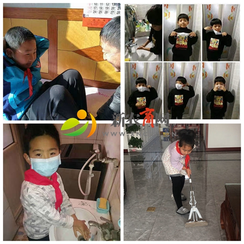 宅寒假 防疫情——胶州市里岔小学少先队员在行动